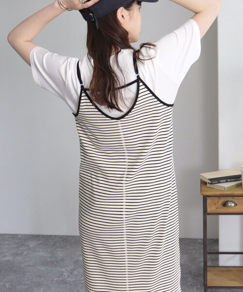 fredy emue（フレディエミュ）の「ボーダーロングキャミワンピース（ワンピース・レディース・ホワイト系その他/パープル系その他/ピンク系その他/グレー系その他・38）」の5枚目の写真