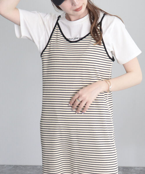 fredy emue（フレディエミュ）の「ボーダーロングキャミワンピース（ワンピース・レディース・ホワイト系その他/パープル系その他/ピンク系その他/グレー系その他・38）」の16枚目の写真