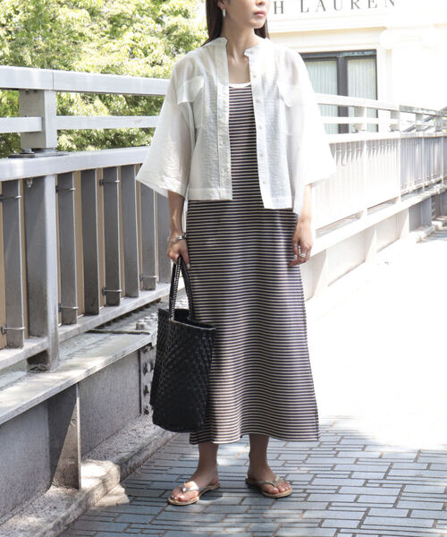 fredy emue（フレディエミュ）の「ボーダーロングキャミワンピース（ワンピース・レディース・ホワイト系その他/パープル系その他/ピンク系その他/グレー系その他・38）」の13枚目の写真