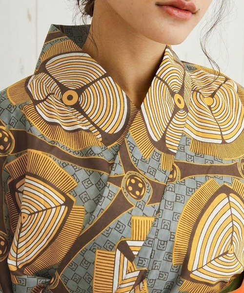 チチカカ（チチカカ）の「Shanti Shanti アフリカンプレーン浴衣セット【WEB限定】（浴衣・レディース・ターコイズブルー/レッド/オレンジ/ライトグリーン/マスタード・FREE）」の10枚目の写真