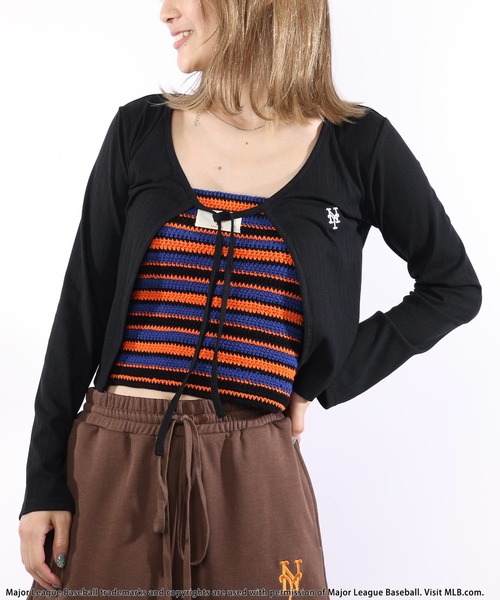 BACK TO THE FIELD(バック トゥー ザ フィールド)の「【MLB】カットリブロゴカーディガン(カーディガン/ボレロ・レディース・オレンジ/ホワイト/ブラック・FREE)」の9枚目の写真