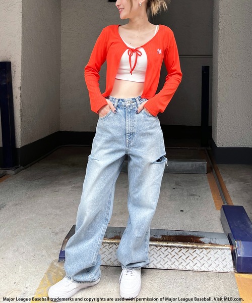 BACK TO THE FIELD(バック トゥー ザ フィールド)の「【MLB】カットリブロゴカーディガン(カーディガン/ボレロ・レディース・オレンジ/ホワイト/ブラック・FREE)」の13枚目の写真