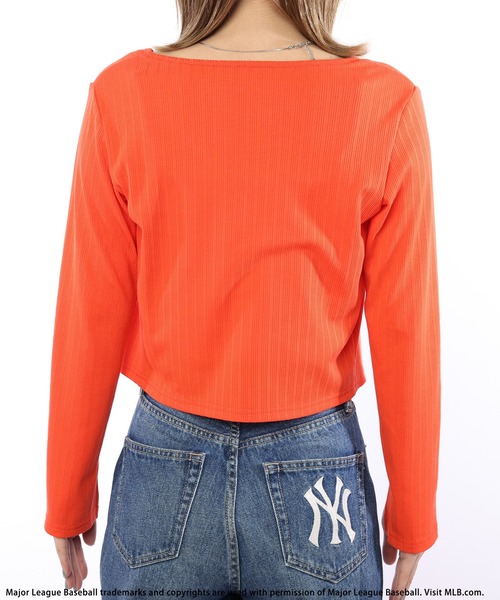 BACK TO THE FIELD(バック トゥー ザ フィールド)の「【MLB】カットリブロゴカーディガン(カーディガン/ボレロ・レディース・オレンジ/ホワイト/ブラック・FREE)」の16枚目の写真