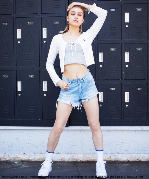 BACK TO THE FIELD(バック トゥー ザ フィールド)の「【MLB】カットリブロゴカーディガン(カーディガン/ボレロ・レディース・オレンジ/ホワイト/ブラック・FREE)」の7枚目の写真