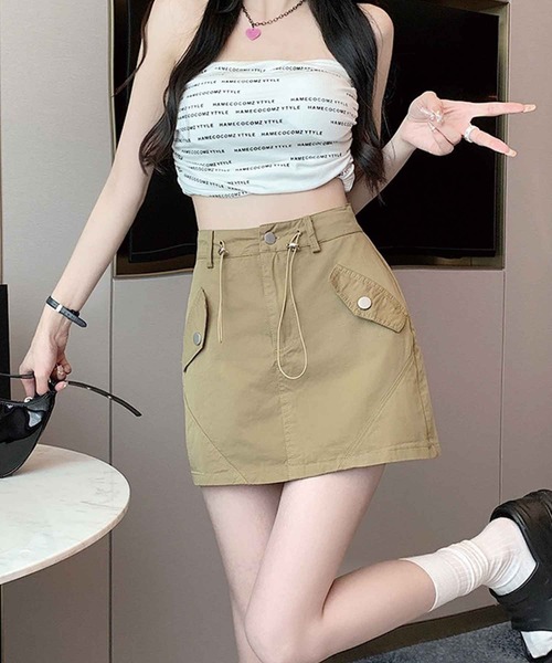 SPIGA（スピーガ）の「ストッパーコードミニスカート（スカート・レディース・ベージュ/ブラック/ホワイト・SMALL/MEDIUM）」の18枚目の写真