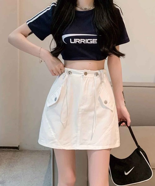 SPIGA（スピーガ）の「ストッパーコードミニスカート（スカート・レディース・ベージュ/ブラック/ホワイト・SMALL/MEDIUM）」の11枚目の写真