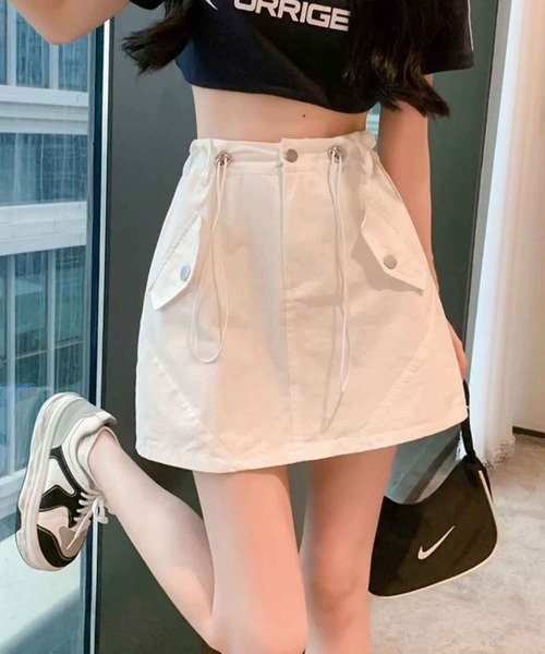 SPIGA（スピーガ）の「ストッパーコードミニスカート（スカート・レディース・ベージュ/ブラック/ホワイト・SMALL/MEDIUM）」の12枚目の写真