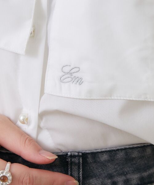 ems excite(エムズエキサイト)の「パール釦ボウタイBL(シャツ/ブラウス・レディース・ブルー/ブルー系その他/ホワイト・FREE)」の15枚目の写真