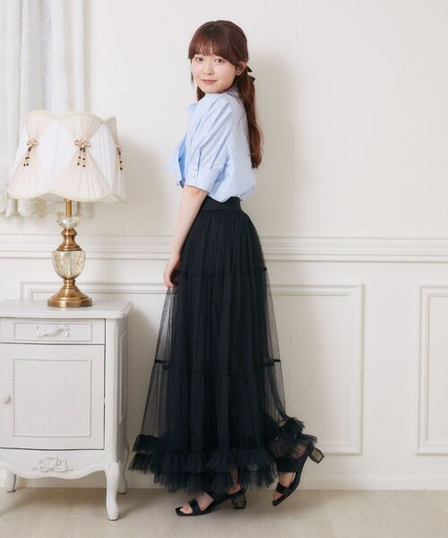 ems excite(エムズエキサイト)の「パール釦ボウタイBL(シャツ/ブラウス・レディース・ブルー/ブルー系その他/ホワイト・FREE)」の19枚目の写真