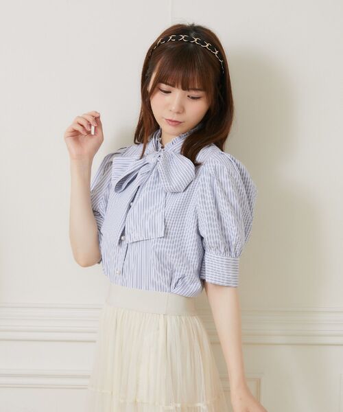 ems excite（エムズエキサイト）の「パール釦ボウタイBL（シャツ