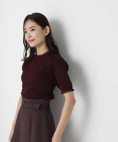 ニット セーター ケーブルフリルニット レディース FREAK'S STORE（フリークスストア）の「ケーブル フリルニット