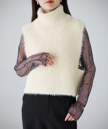 cheriella | 【cheriella】WEB限定タートルネックフェザーニットショートベスト(ベスト)