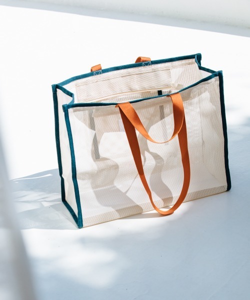 oblekt（オブレクト）の「マルチウェイ　メッシュトート（トートバッグ・レディース・ブラウン/ホワイト・FREE）」の2枚目の写真