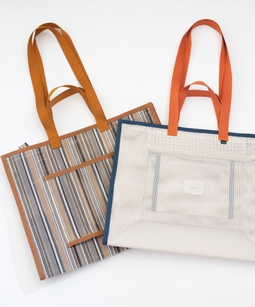 oblekt（オブレクト）の「マルチウェイ　メッシュトート（トートバッグ・レディース・ブラウン/ホワイト・FREE）」の5枚目の写真