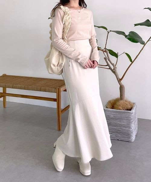 mysty woman（ミスティウーマン）の「刺繍ロゴテレコプルオーバー　978462（Tシャツ/カットソー・レディース・ブラック/ベージュ/グレイッシュブルー・FREE）」の8枚目の写真