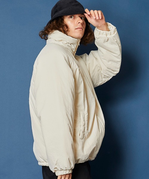 unrelaxing（アンリラクシング）の「ボリュームハイネック撥水ナイロンエコダウンジャケット（ダウンジャケット/コート・メンズ・ライトカーキ/ブラック/アイボリー/グレー/その他/スミクロ/ベージュ/ブルー系・FREE）」の13枚目の写真