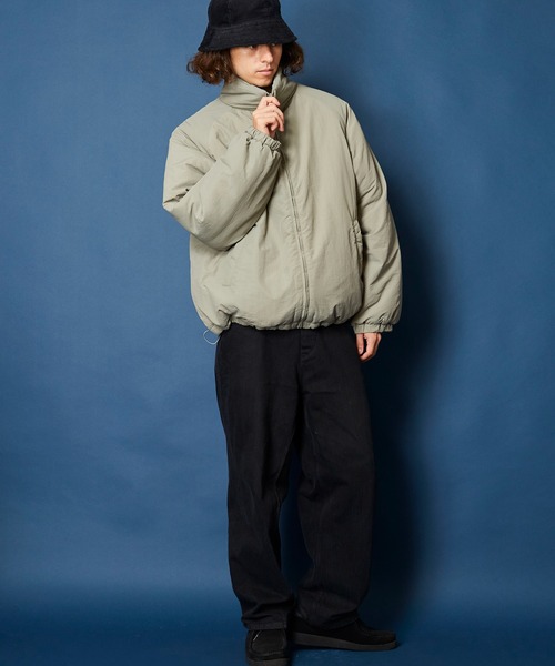 unrelaxing（アンリラクシング）の「ボリュームハイネック撥水ナイロンエコダウンジャケット（ダウンジャケット/コート・メンズ・ライトカーキ/ブラック/アイボリー/グレー/その他/スミクロ/ベージュ/ブルー系・FREE）」の15枚目の写真