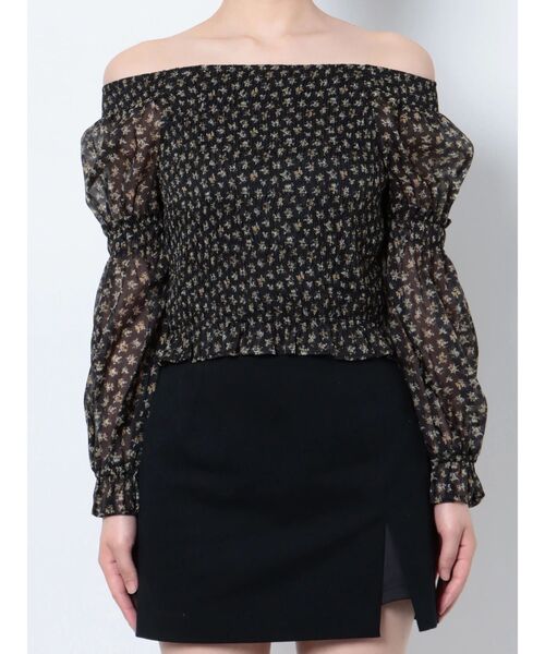 EMODA（エモダ）の「2WAY SHEER SHIRRING TOP（Tシャツ/カットソー・レディース・ブラック/その他1/その他・FREE）」の13枚目の写真