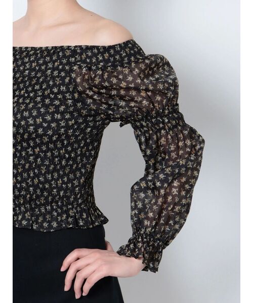 EMODA（エモダ）の「2WAY SHEER SHIRRING TOP（Tシャツ/カットソー・レディース・ブラック/その他1/その他・FREE）」の17枚目の写真