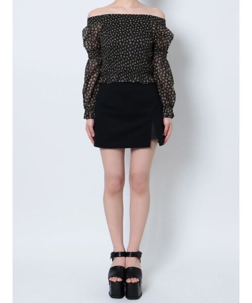 EMODA（エモダ）の「2WAY SHEER SHIRRING TOP（Tシャツ/カットソー・レディース・ブラック/その他1/その他・FREE）」の20枚目の写真