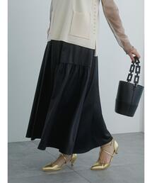 Te chichi | レザーライクエンボスサテンティアードスカート(スカート)