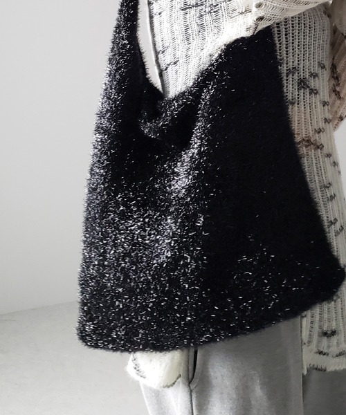 me+em select（ミームセレクト）の「※※【 ４color 】ラメシャギーニットトートバッグ（トートバッグ・レディース・ブラック/チャコールグレー/グレー/ブルー・FREE）」の19枚目の写真