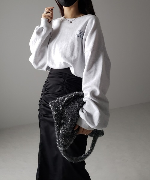 me+em select（ミームセレクト）の「※※【 ４color 】ラメシャギーニットトートバッグ（トートバッグ・レディース・ブラック/チャコールグレー/グレー/ブルー・FREE）」の15枚目の写真