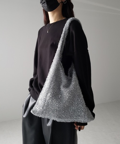 セール】【 4color 】ラメシャギーニットトートバッグ（トート
