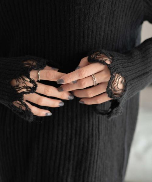 WEGO（ウィゴー）の「WEGO/ダメージニットプルオーバー（ニット/セーター・レディース・グレー/ブラック・FREE）」の10枚目の写真