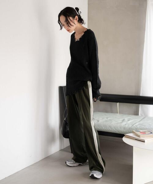 WEGO（ウィゴー）の「WEGO/ダメージニットプルオーバー（ニット/セーター・レディース・グレー/ブラック・FREE）」の8枚目の写真