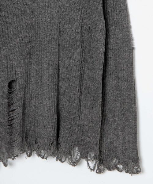 WEGO（ウィゴー）の「WEGO/ダメージニットプルオーバー（ニット/セーター・レディース・グレー/ブラック・FREE）」の9枚目の写真