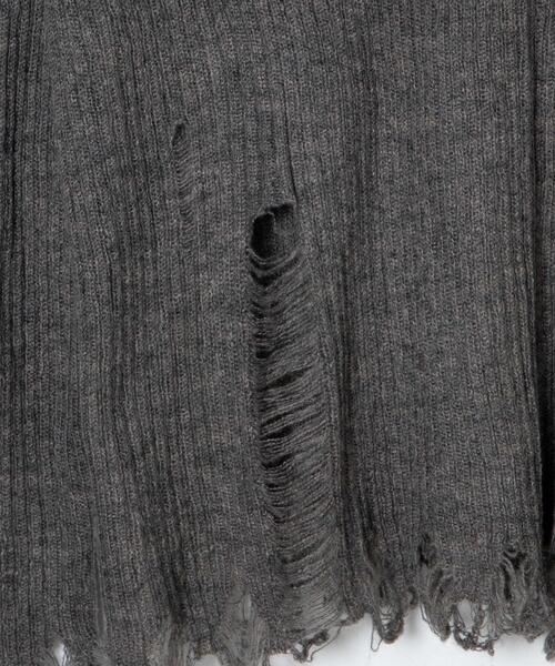 WEGO（ウィゴー）の「WEGO/ダメージニットプルオーバー（ニット/セーター・レディース・グレー/ブラック・FREE）」の12枚目の写真