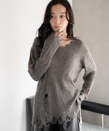 WEGO | WEGO/【23年秋冬新作】ダメージニットプルオーバー(ニット/セーター)