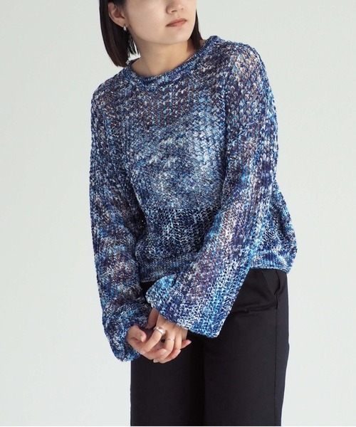 cepo（セポ）の「ミックスカラー ダンゾメニット（ニット/セーター・レディース・オレンジ/ブルー・M）」の2枚目の写真