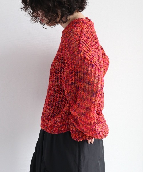 cepo（セポ）の「ミックスカラー ダンゾメニット（ニット/セーター・レディース・オレンジ/ブルー・M）」の4枚目の写真