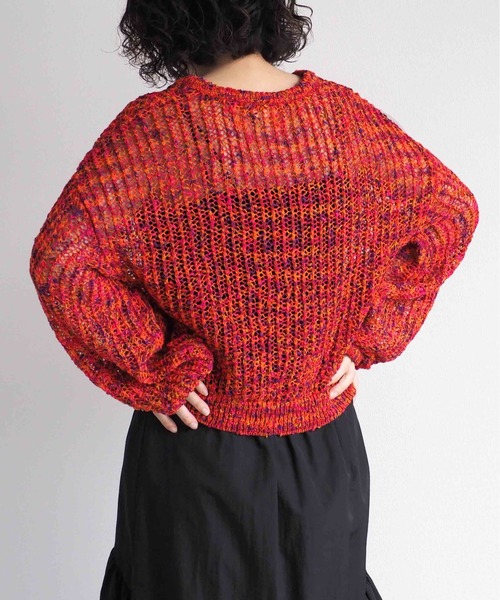 cepo（セポ）の「ミックスカラー ダンゾメニット（ニット/セーター・レディース・オレンジ/ブルー・M）」の6枚目の写真