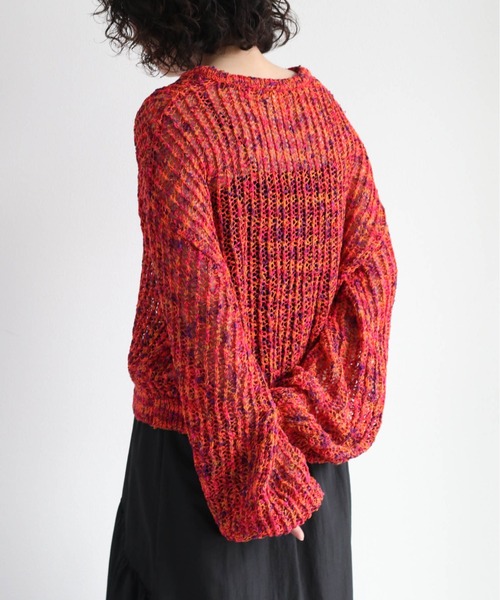 cepo（セポ）の「ミックスカラー ダンゾメニット（ニット/セーター・レディース・オレンジ/ブルー・M）」の5枚目の写真