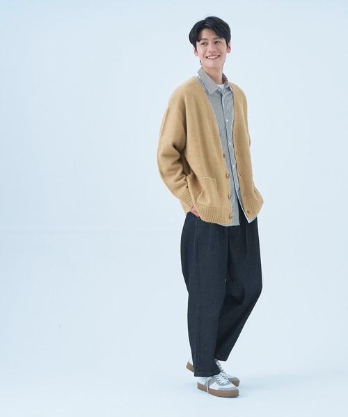 coca(coca)(コカ)の「メンズ ヤク風Vネックカーディガン(カーディガン/ボレロ・メンズ・ライトベージュ/チャコール/ブラック・M/L)」の5枚目の写真
