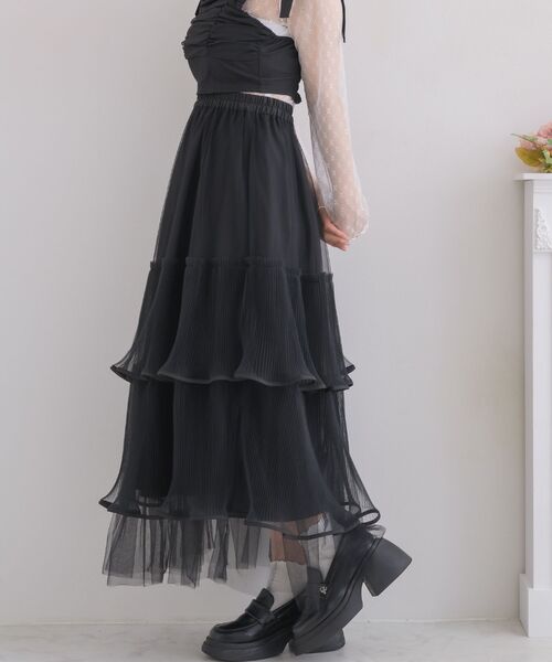 ems excite(エムズエキサイト)の「プリーツチュールSK(スカート・レディース・ブラック/ブルー/ナチュラル・FREE)」の21枚目の写真