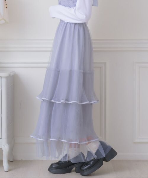 ems excite(エムズエキサイト)の「プリーツチュールSK(スカート・レディース・ブラック/ブルー/ナチュラル・FREE)」の14枚目の写真