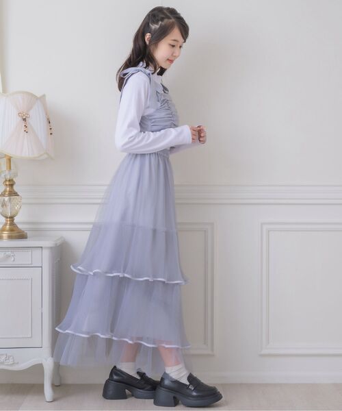 ems excite(エムズエキサイト)の「プリーツチュールSK(スカート・レディース・ブラック/ブルー/ナチュラル・FREE)」の7枚目の写真