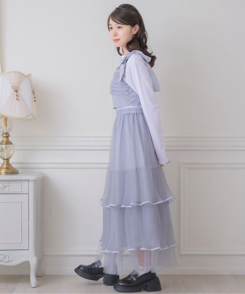 ems excite(エムズエキサイト)の「プリーツチュールSK(スカート・レディース・ブラック/ブルー/ナチュラル・FREE)」の6枚目の写真