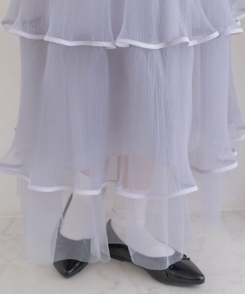 ems excite(エムズエキサイト)の「プリーツチュールSK(スカート・レディース・ブラック/ブルー/ナチュラル・FREE)」の4枚目の写真