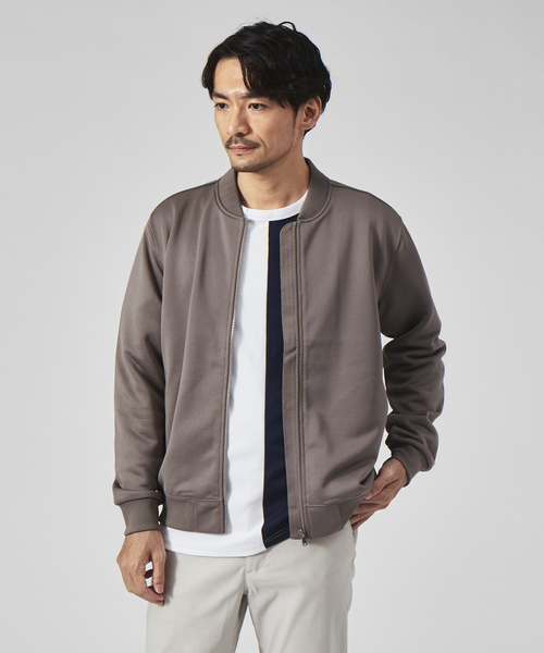 ABAHOUSE GRAY(アバハウスグレイ)の「エレガント スウェット ブルゾン(ブルゾン・メンズ・グレイッシュベージュ/オレンジ系その他/ブラック・46/48/50)」の3枚目の写真