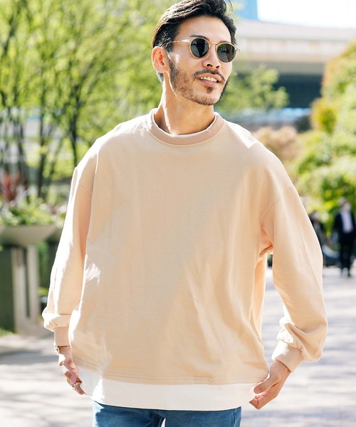 jiggys shop（ジギーズショップ）の「フェイクレイヤード スウェット  トレーナー（スウェット・メンズ・ホワイト/ブラック/チャコール/ベージュ/ブルー系その他/ブルー/グレー系その他・MEDIUM/LARGE/X-LARGE）」の5枚目の写真