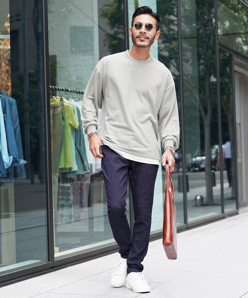 jiggys shop（ジギーズショップ）の「フェイクレイヤード スウェット  トレーナー（スウェット・メンズ・ホワイト/ブラック/チャコール/ベージュ/ブルー系その他/ブルー/グレー系その他・MEDIUM/LARGE/X-LARGE）」の16枚目の写真