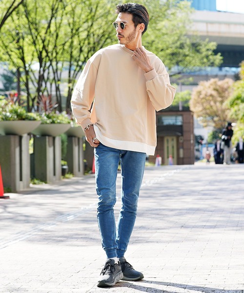 jiggys shop（ジギーズショップ）の「フェイクレイヤード スウェット  トレーナー（スウェット・メンズ・ホワイト/ブラック/チャコール/ベージュ/ブルー系その他/ブルー/グレー系その他・MEDIUM/LARGE/X-LARGE）」の20枚目の写真