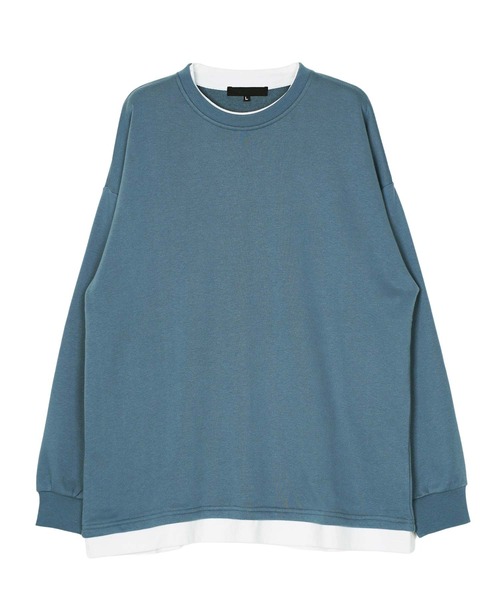 jiggys shop（ジギーズショップ）の「フェイクレイヤード スウェット  トレーナー（スウェット・メンズ・ホワイト/ブラック/チャコール/ベージュ/ブルー系その他/ブルー/グレー系その他・MEDIUM/LARGE/X-LARGE）」の21枚目の写真