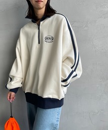 [BEN DAVIS/ベンデイビス] リブネック ハーフジップスウェット