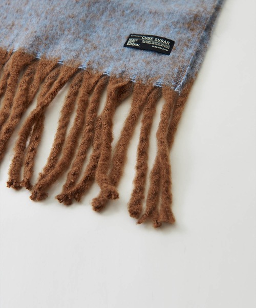 CUBE SUGAR（キューブシュガー）の「ボリュームフリンジマフラー（マフラー・レディース・ピンク/ネイビー/アイボリー・M）」の10枚目の写真